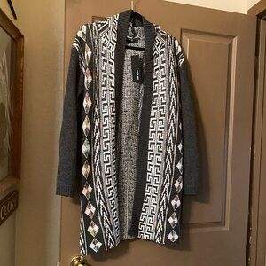 On Blue Open Cardigan Sweater with Hood NWT